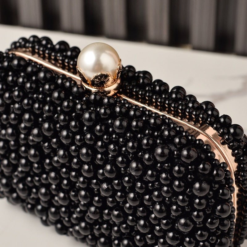 Faux Pearl Evening Clutch Bag – Vintage Beaded Clutch Purse