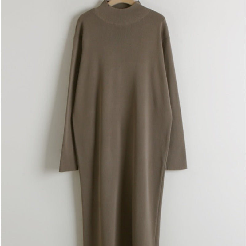 Elegant Knit Shawl & Half - Turtleneck Maxi Dress Set | Two - Piece Modest Outfit(MS117) - Mariam's Collection