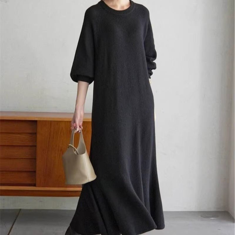 Elegant Lantern Sleeve Mermaid Maxi Dress | Loose Fit Long Sleeve Dress(MS154) - Mariam's Collection