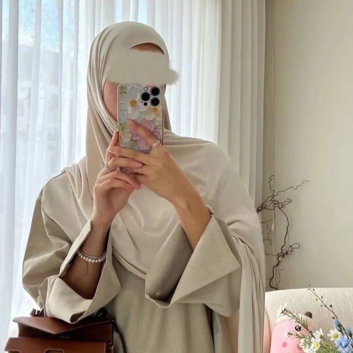 Elegant Loose Abaya with Pockets (MA104) - Mariam's Collection