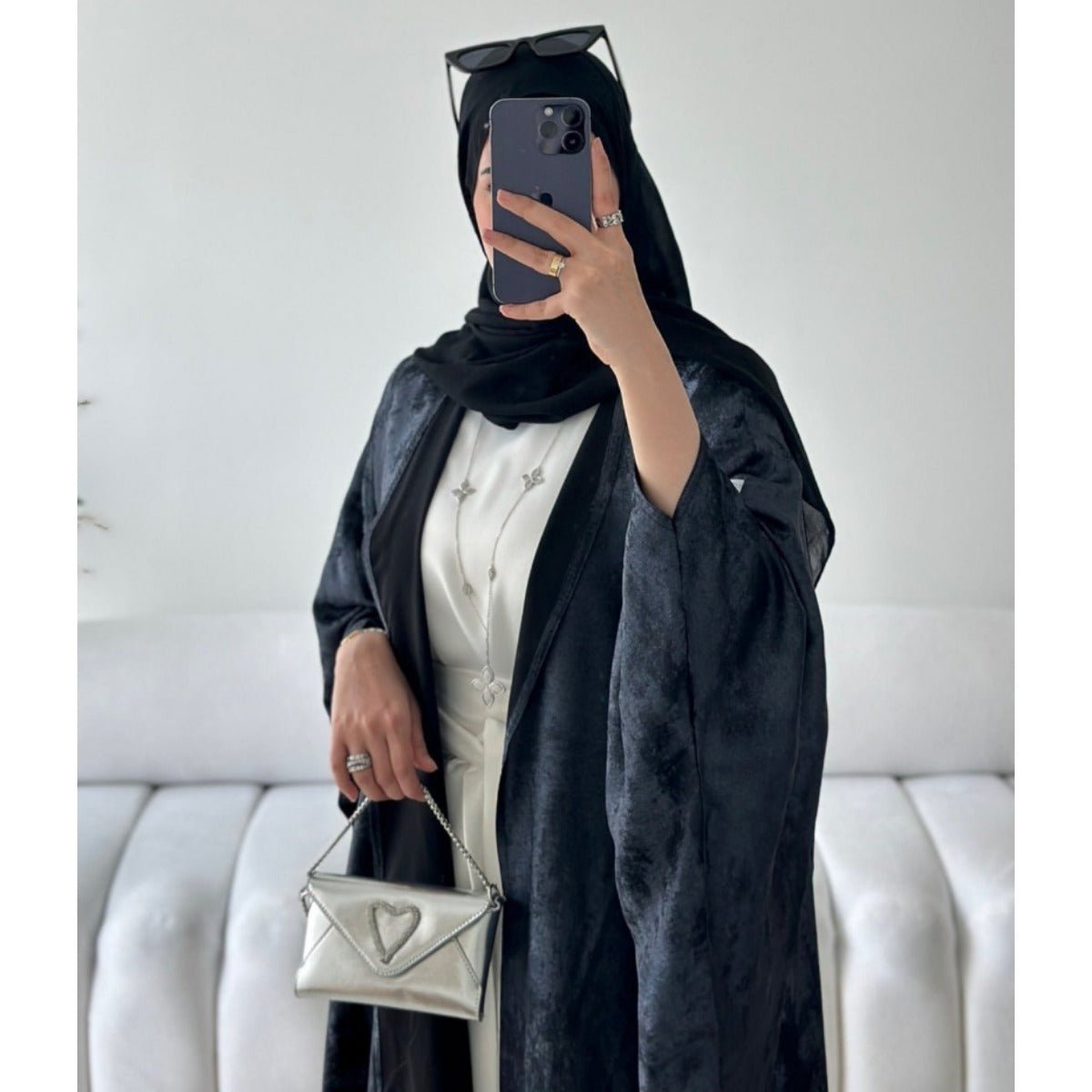 Elegant Modest Luxury Velvet Abaya Collection Robe Dresses. (MOA163) - Mariam's Collection