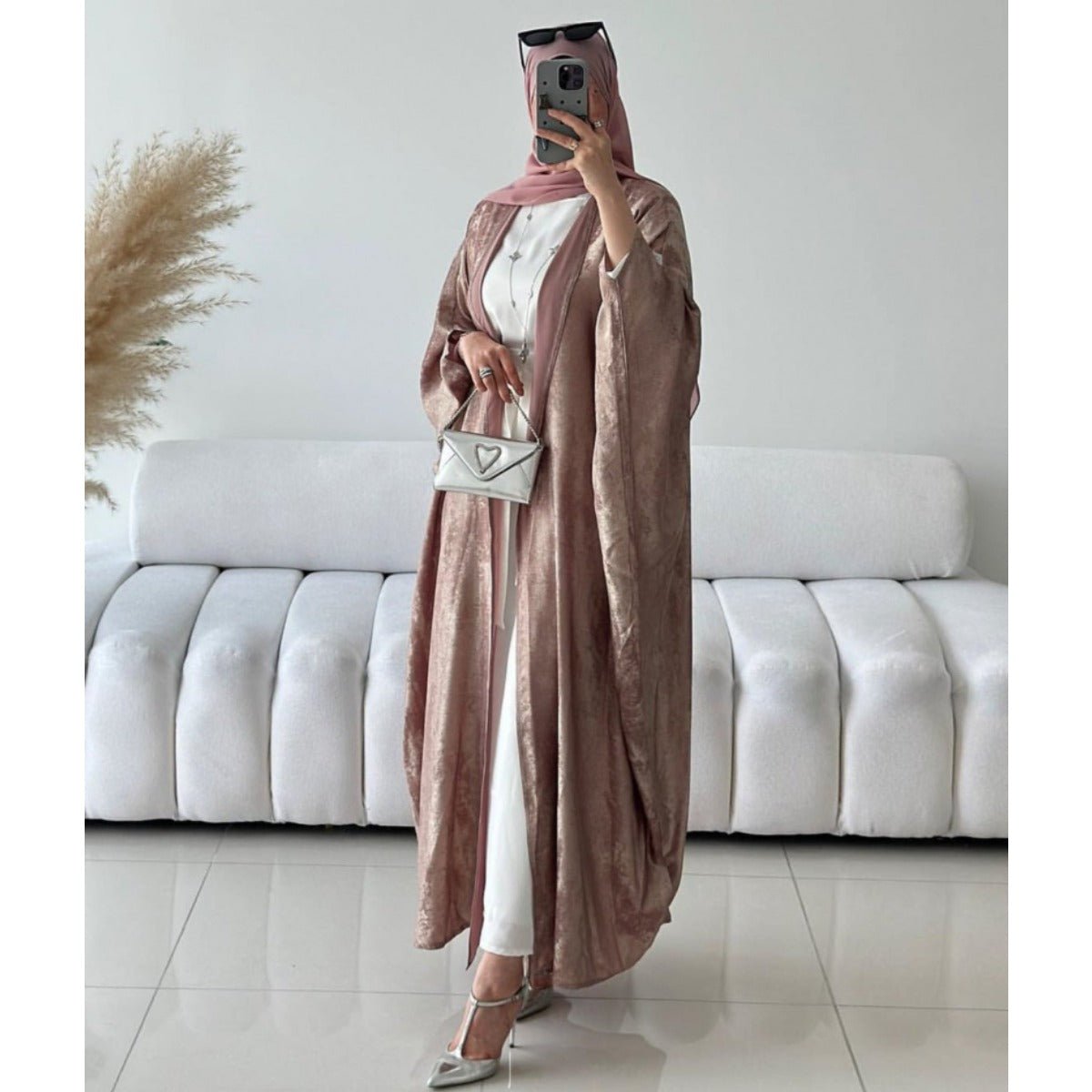 Elegant Modest Luxury Velvet Abaya Collection Robe Dresses. (MOA163) - Mariam's Collection