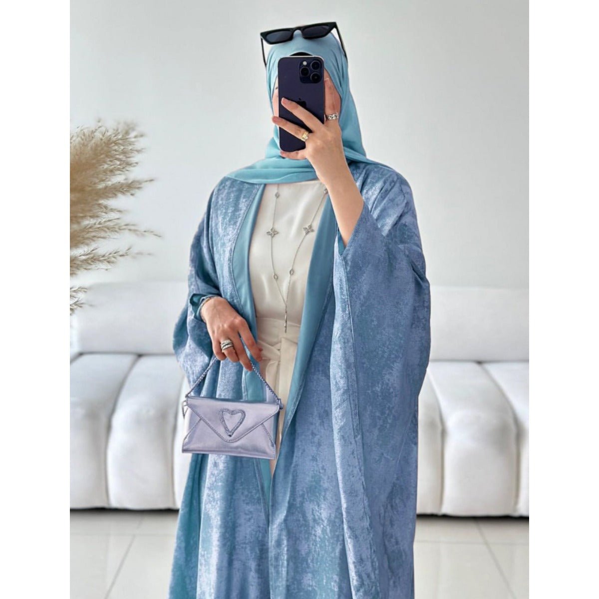 Elegant Modest Luxury Velvet Abaya Robe |  Luxury Velvet Dress (MOA163)