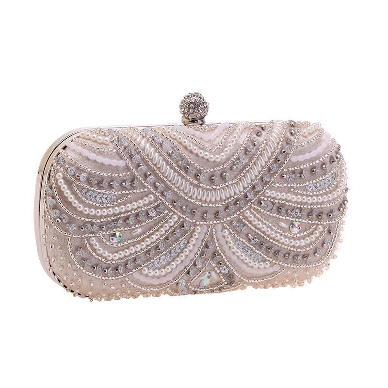 Elegant Pearl - Embellished Clutch Evening Bag for Weddings & Parties (MAC278) - Mariam's Collection