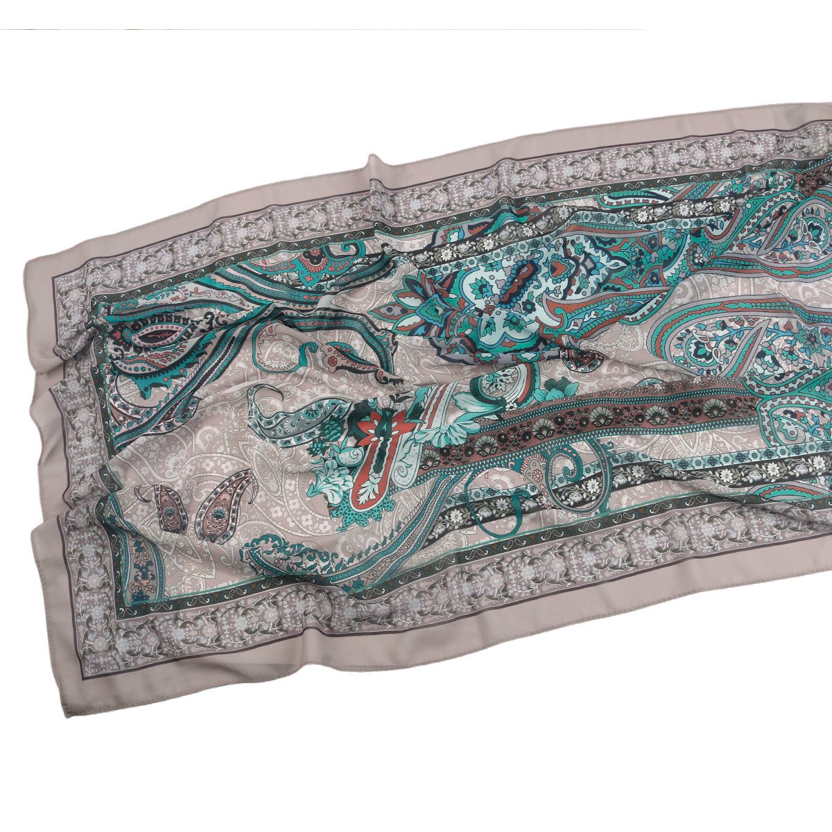 Elegant Printed Chiffon Hijab Scarf Bohemian Style Breathable Sun Protection Wrap (MH136) - Mariam's Collection