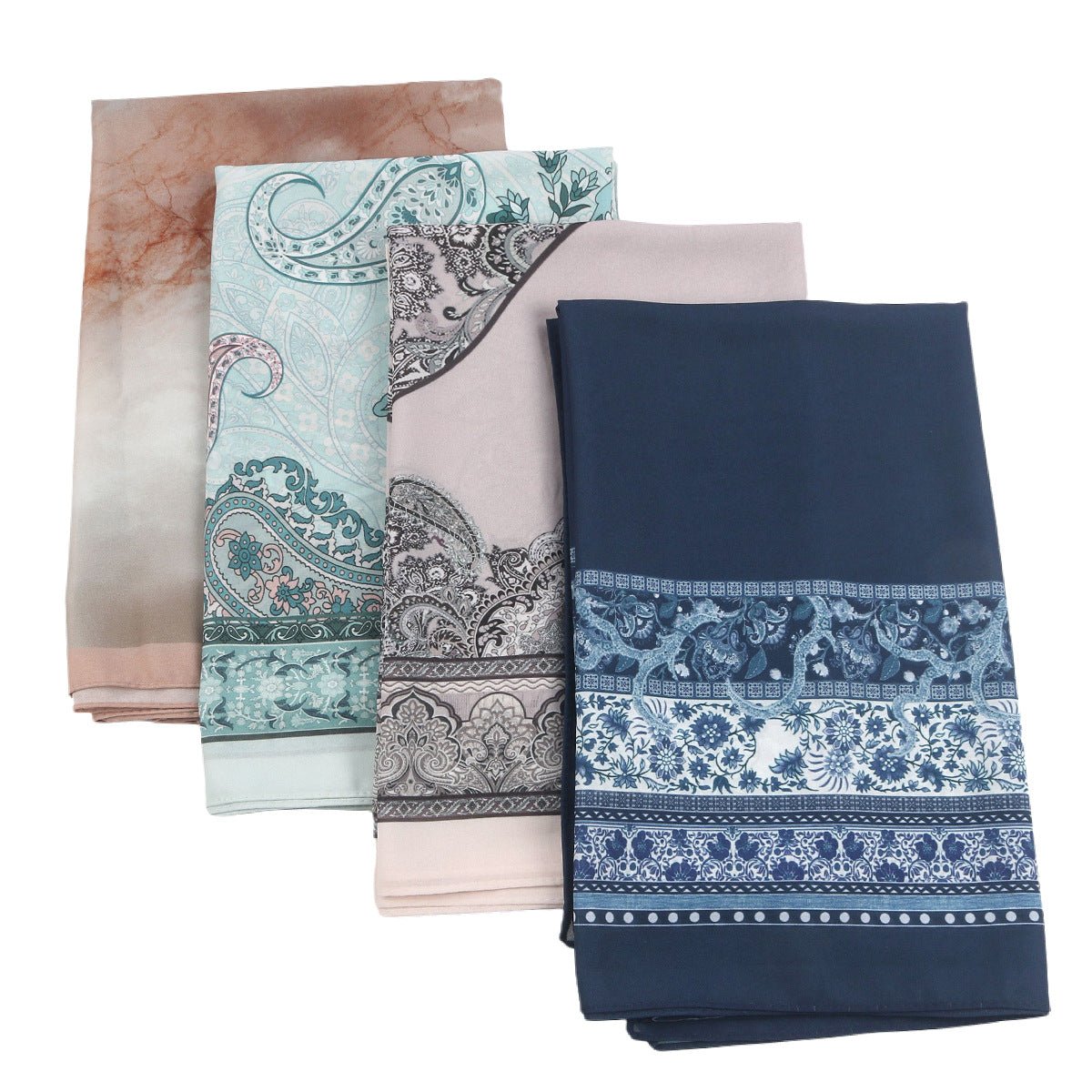 Elegant Printed Chiffon Hijab Scarf Bohemian Style Breathable Sun Protection Wrap (MH136) - Mariam's Collection