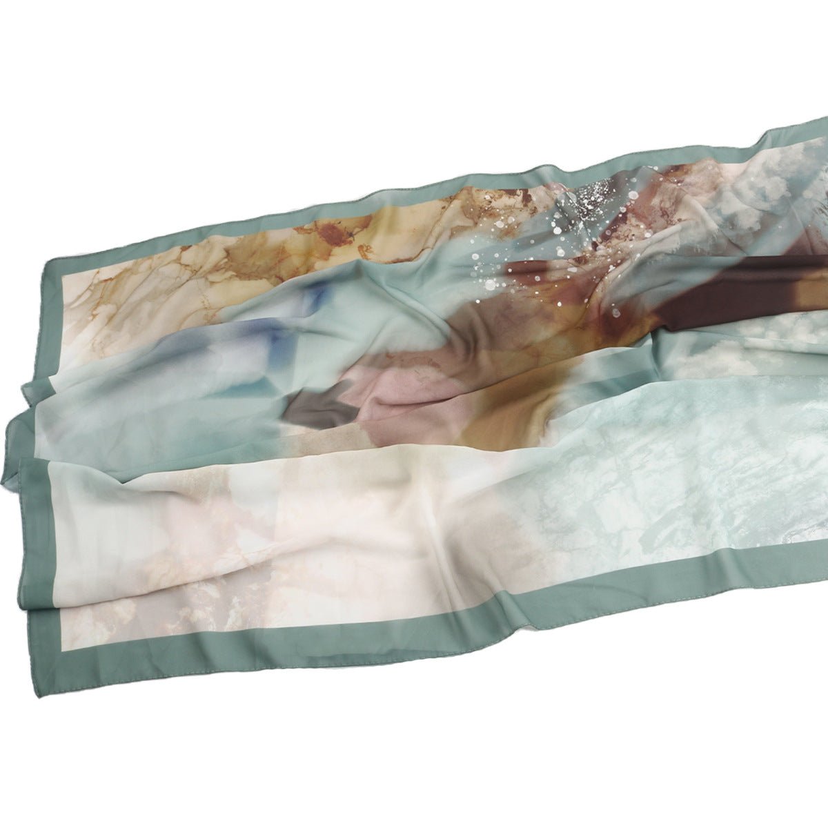 Elegant Printed Chiffon Hijab Scarf Bohemian Style Breathable Sun Protection Wrap (MH136) - Mariam's Collection