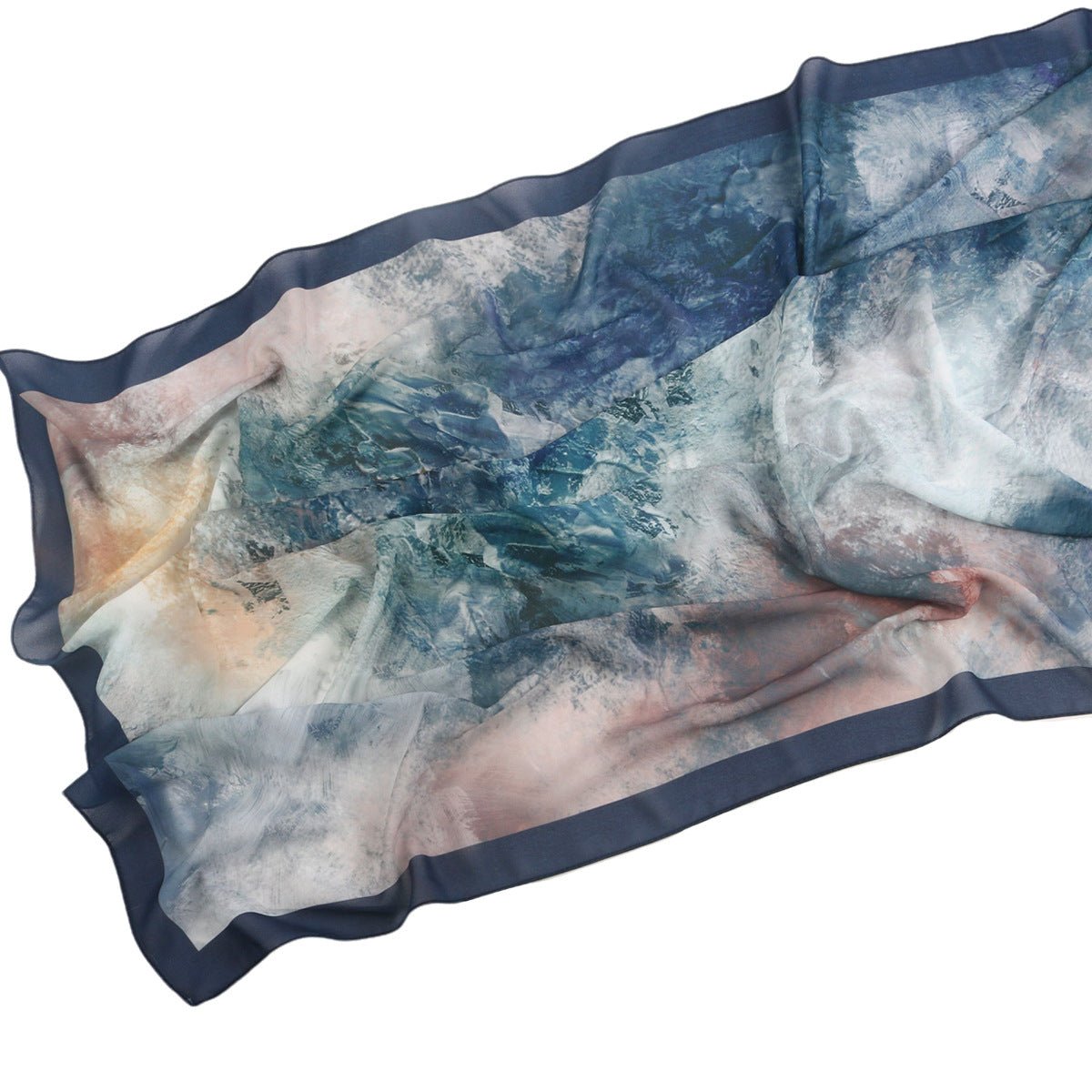 Elegant Printed Chiffon Hijab Scarf Bohemian Style Breathable Sun Protection Wrap (MH136) - Mariam's Collection