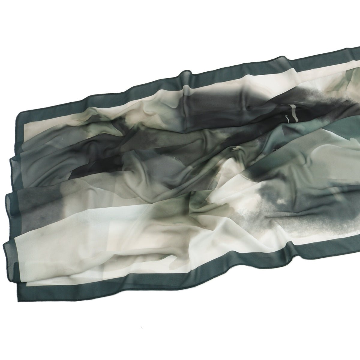 Elegant Printed Chiffon Hijab Scarf Bohemian Style Breathable Sun Protection Wrap (MH136) - Mariam's Collection