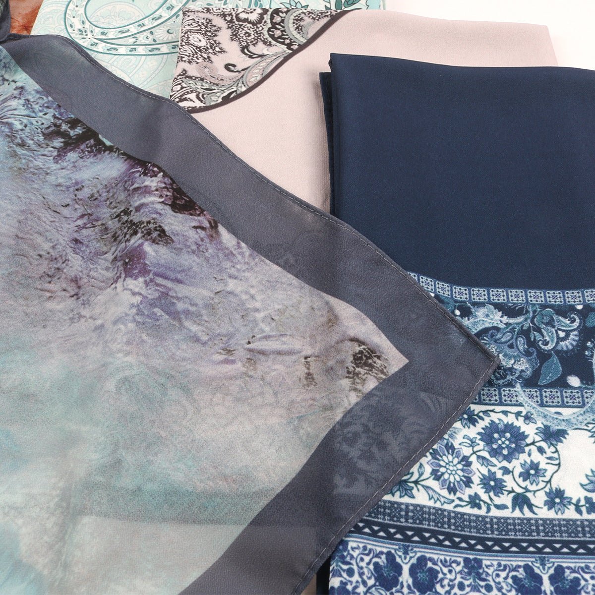 Elegant Printed Chiffon Hijab Scarf Bohemian Style Breathable Sun Protection Wrap (MH136) - Mariam's Collection