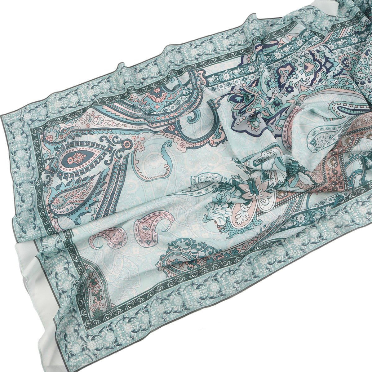 Elegant Printed Chiffon Hijab Scarf Bohemian Style Breathable Sun Protection Wrap (MH136) - Mariam's Collection