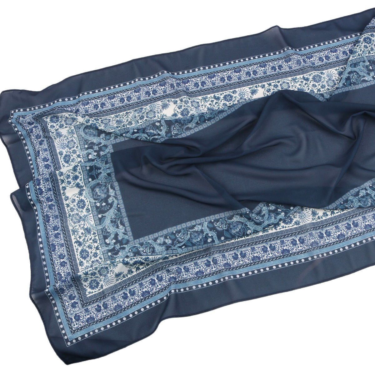 Elegant Printed Chiffon Hijab Scarf Bohemian Style Breathable Sun Protection Wrap (MH136) - Mariam's Collection