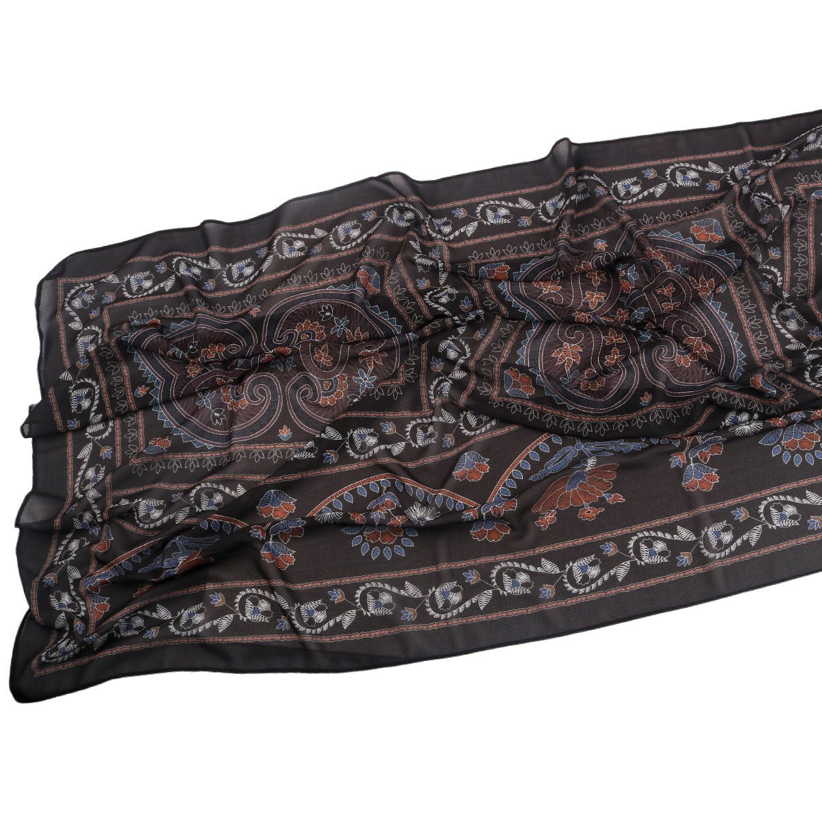 Elegant Printed Chiffon Hijab Scarf Bohemian Style Breathable Sun Protection Wrap (MH136) - Mariam's Collection