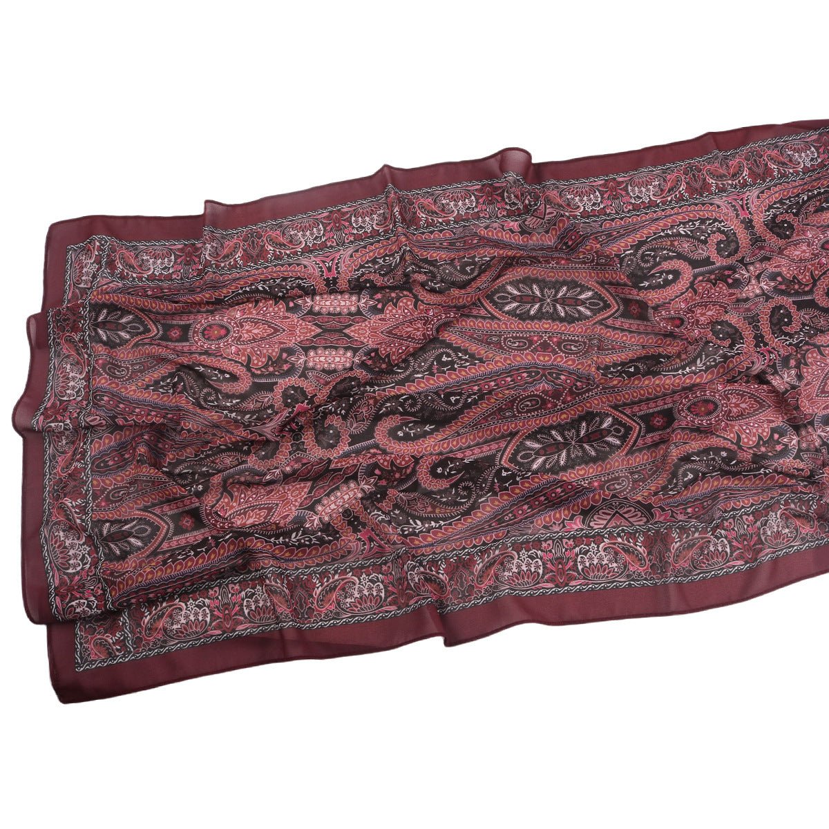 Elegant Printed Chiffon Hijab Scarf Bohemian Style Breathable Sun Protection Wrap (MH136) - Mariam's Collection