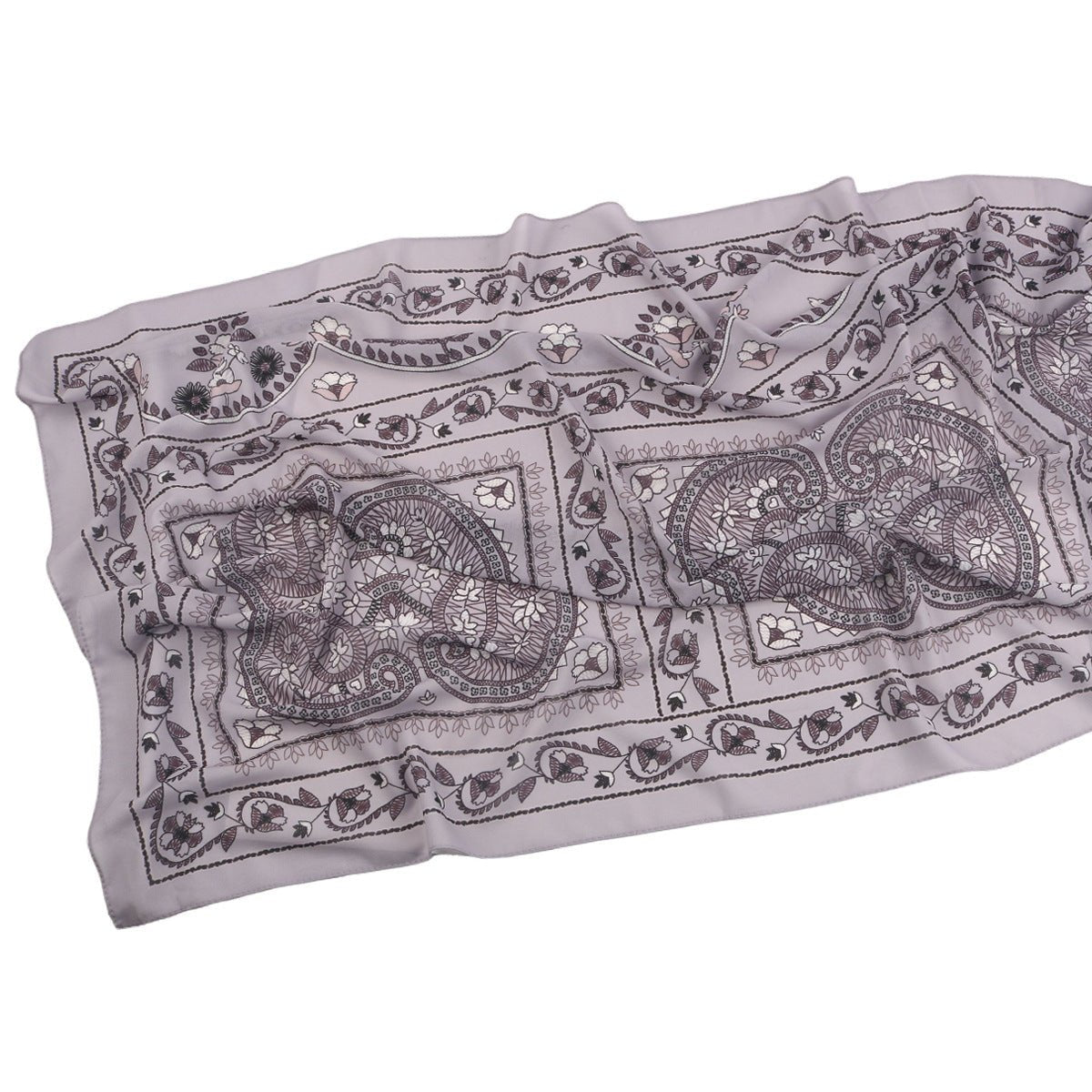 Elegant Printed Chiffon Hijab Scarf Bohemian Style Breathable Sun Protection Wrap (MH136) - Mariam's Collection