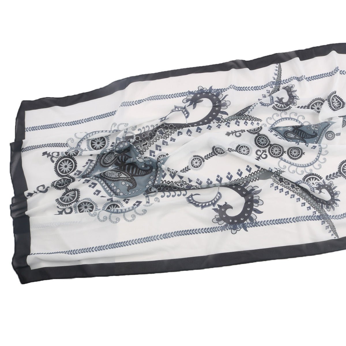 Elegant Printed Chiffon Hijab Scarf Bohemian Style Breathable Sun Protection Wrap (MH136) - Mariam's Collection