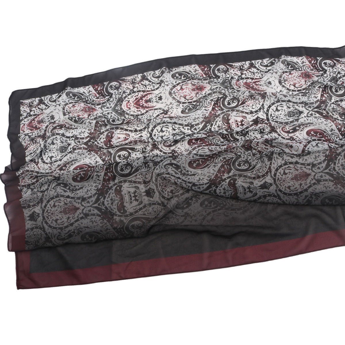 Elegant Printed Chiffon Hijab Scarf Bohemian Style Breathable Sun Protection Wrap (MH136) - Mariam's Collection