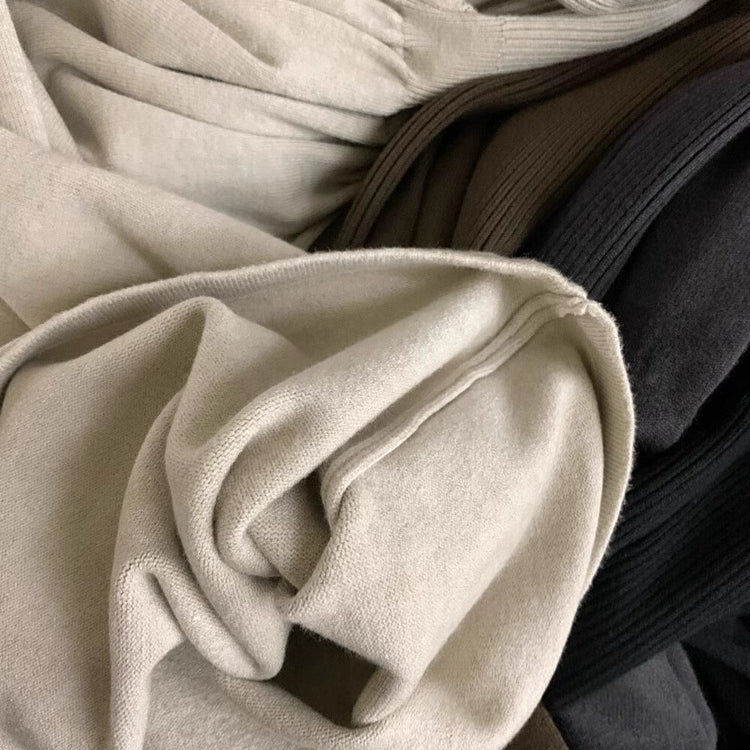 Elegant Ribbed Knit Maxi Dress | Mock Neck A - Line Sweater Dress (MS173) - Mariam's Collection