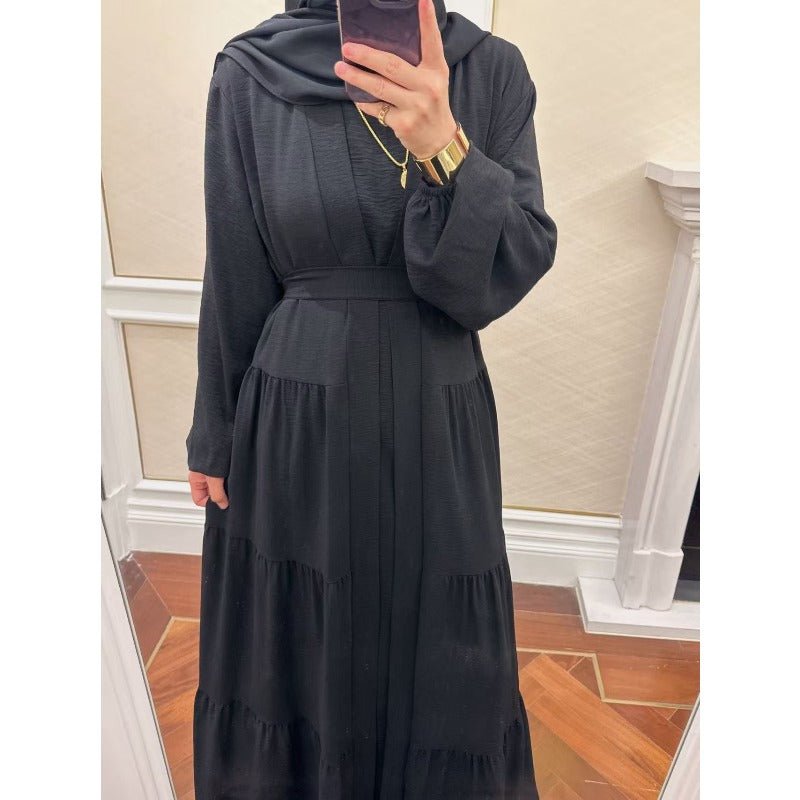 Elegant Ruffle Trim Three - Piece Set | Sleeveless Inner Top Cardigan & Belt(MOA241) - Mariam's Collection