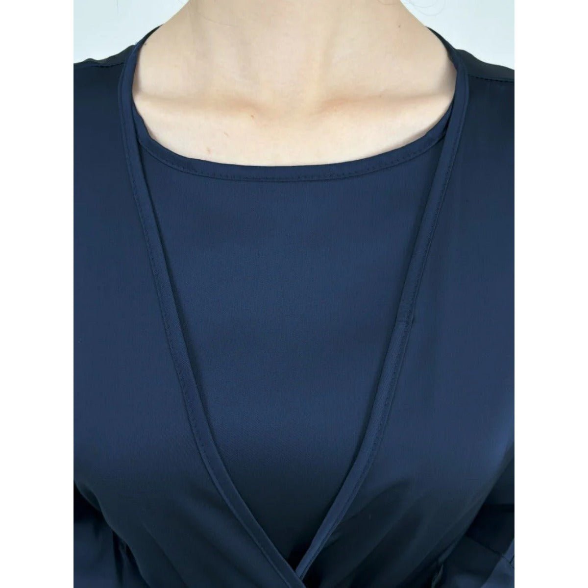 Elegant Satin Abaya, Flared Sleeve Abaya 3 - Piece Set (MOA143) - Mariam's Collection