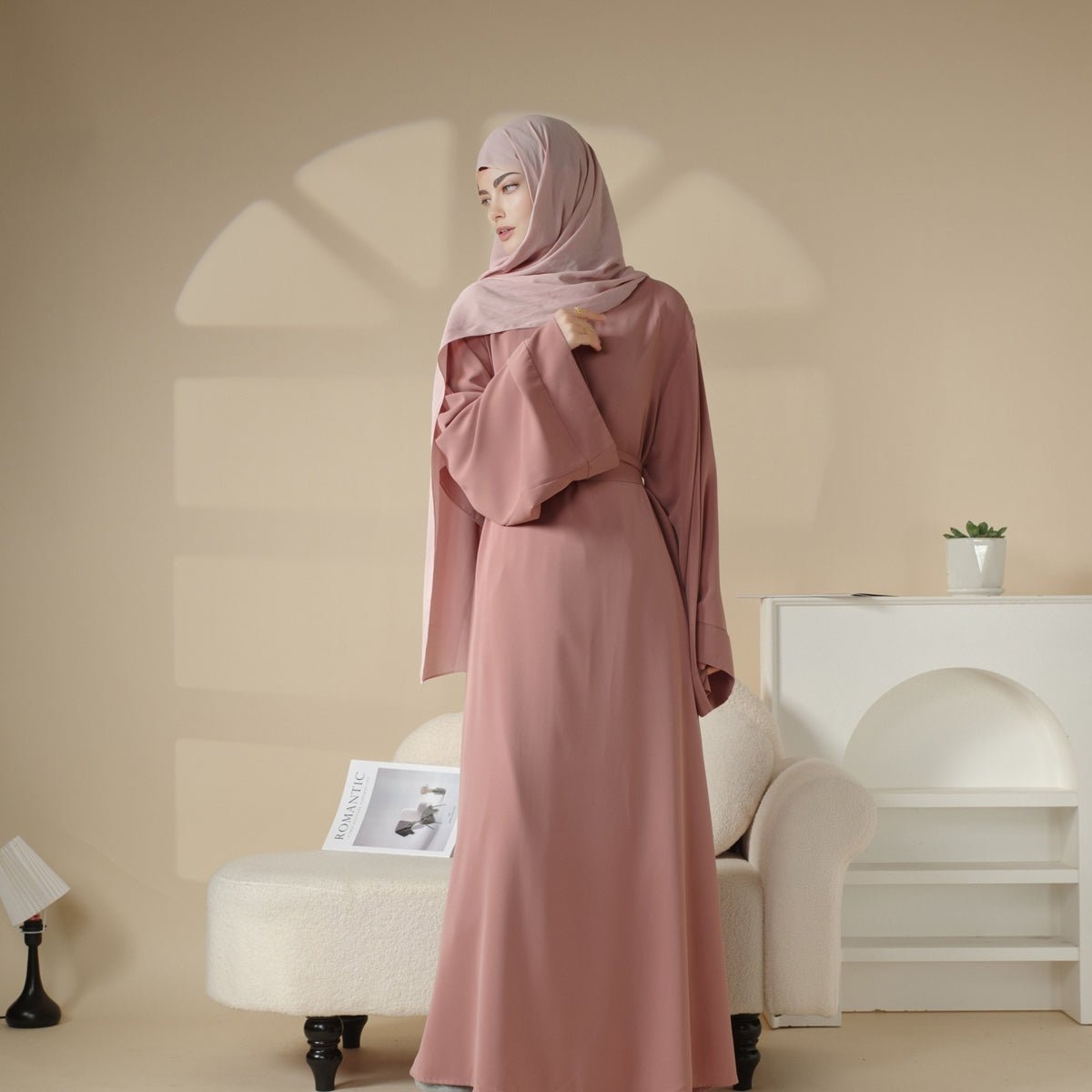Elegant Solid Color Abaya For Muslimahs (MA036) - Mariam's Collection