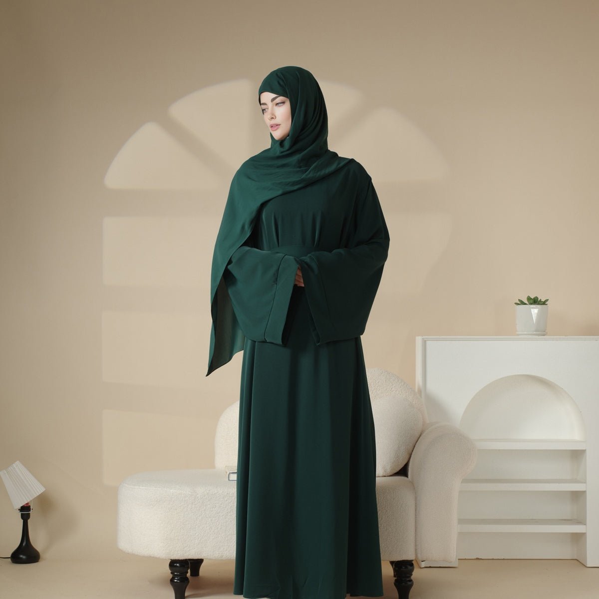 Elegant Solid Color Abaya For Muslimahs (MA036) - Mariam's Collection