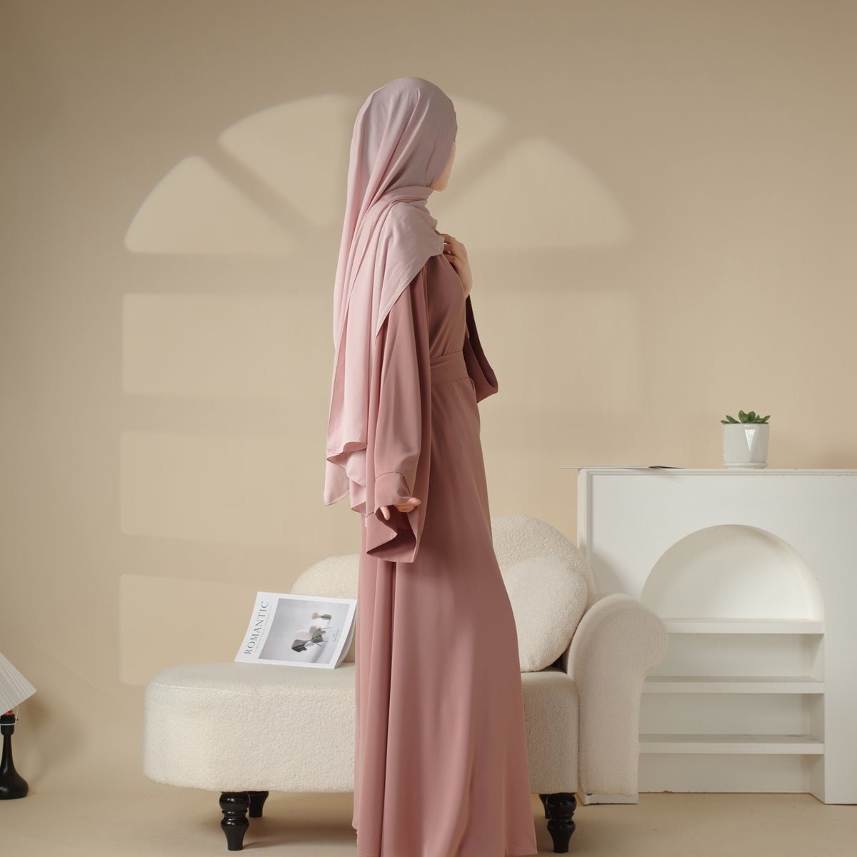 Elegant Solid Color Abaya For Muslimahs (MA036) - Mariam's Collection