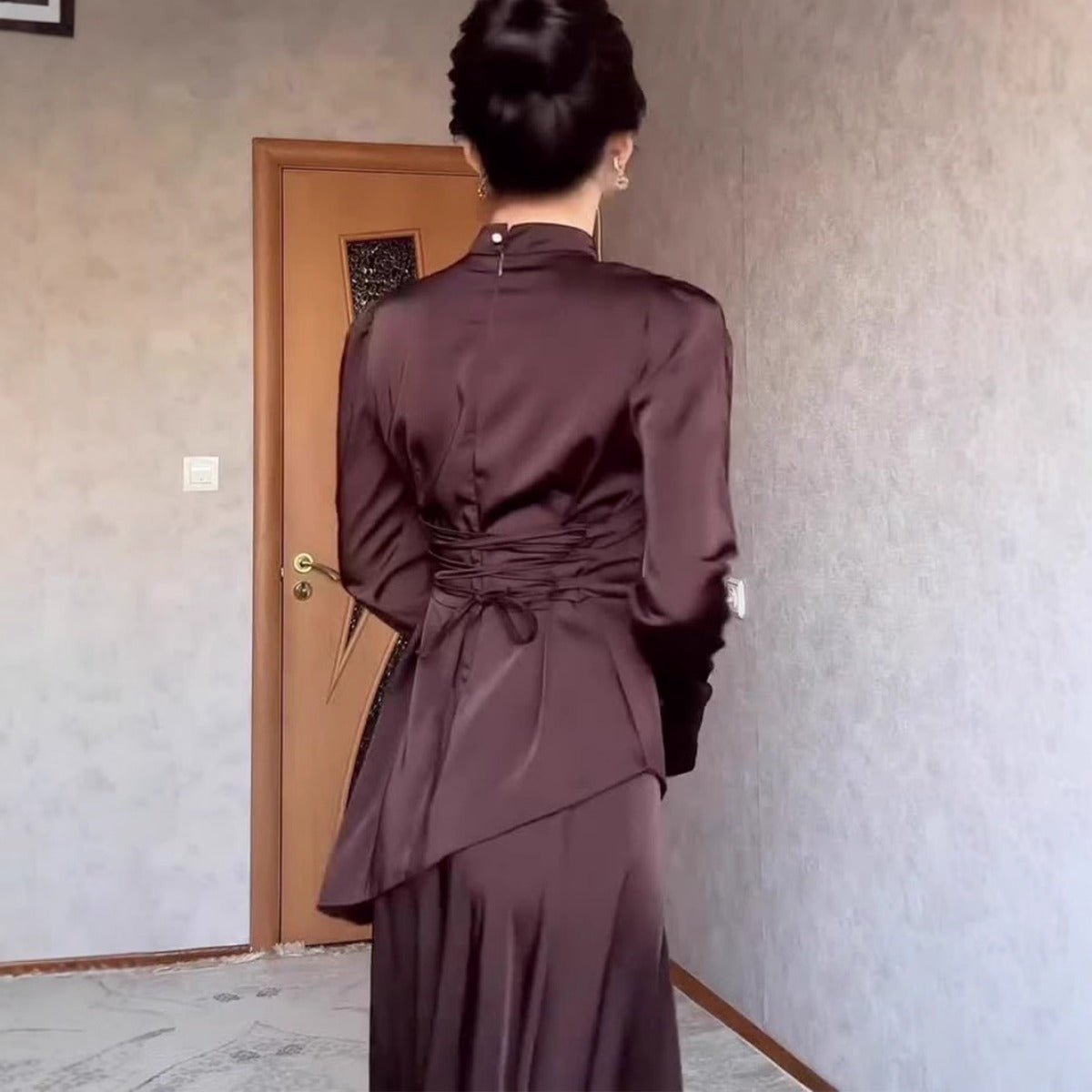 Exotic Long-Sleeve Maxi Dress Abaya (MA216)