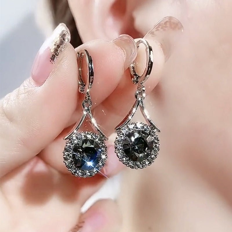 Elegant Sparkling Dangle Rhinestone Earrings (MAC324) - Mariam's Collection
