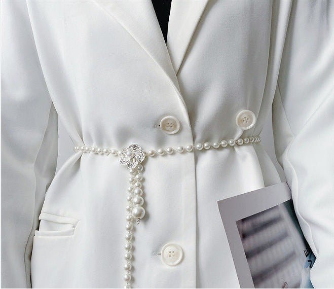 Elegant Versatile Pearl Cascade Waist Belt (MAC349) - Mariam's Collection