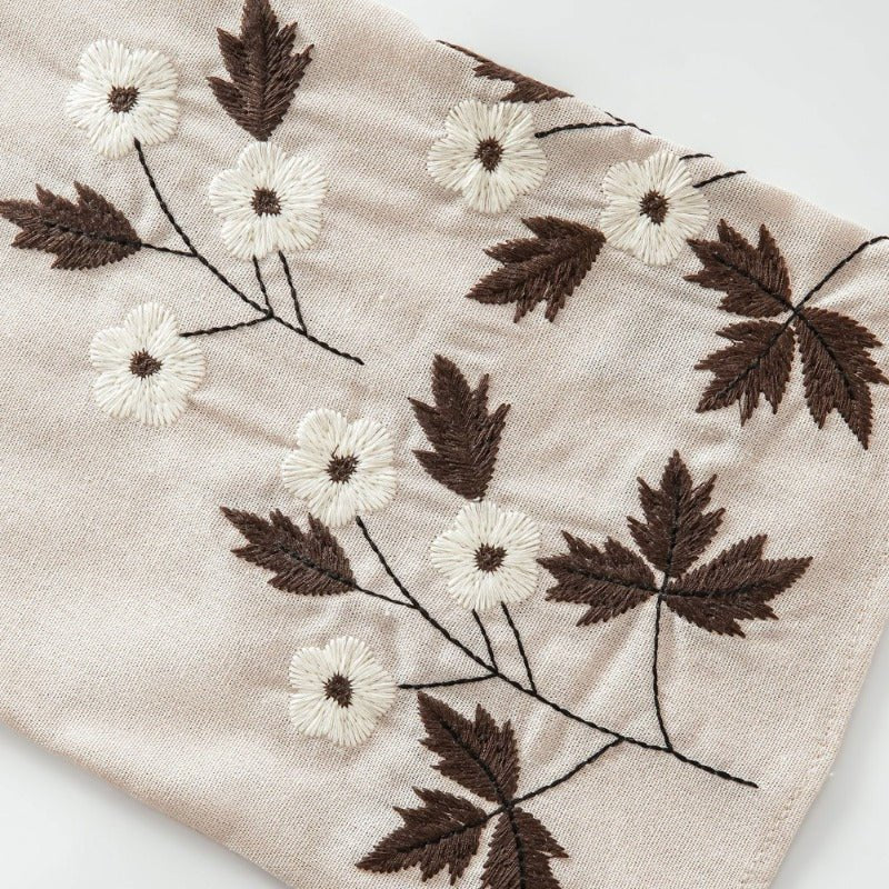 Embroidered Sleeve Abaya | Maple Leaf & Daisy Open - Front Cardigan(MOA261) - Mariam's Collection