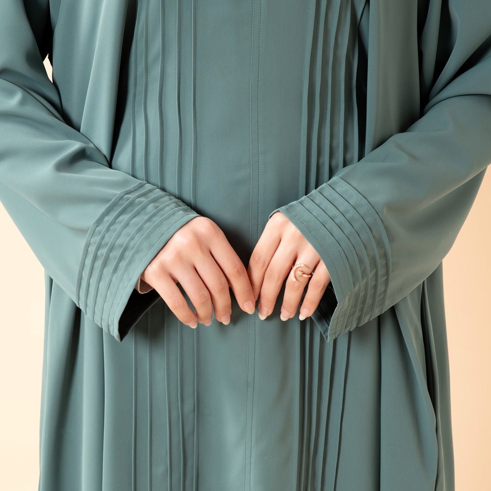 Essence Pleated Abaya – Sandstone Beige(MA254) - Mariam's Collection