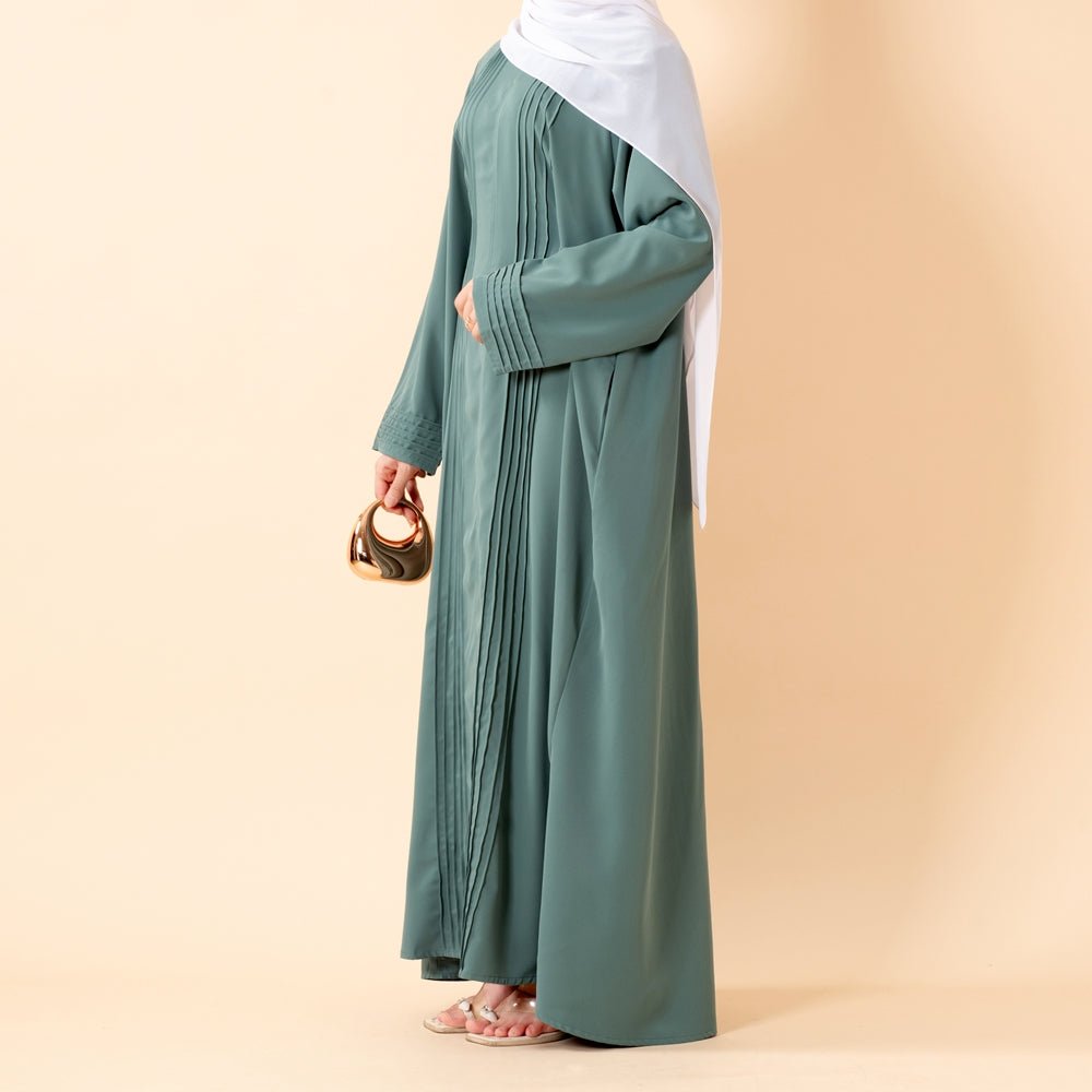 Essence Pleated Abaya – Sandstone Beige(MA254) - Mariam's Collection