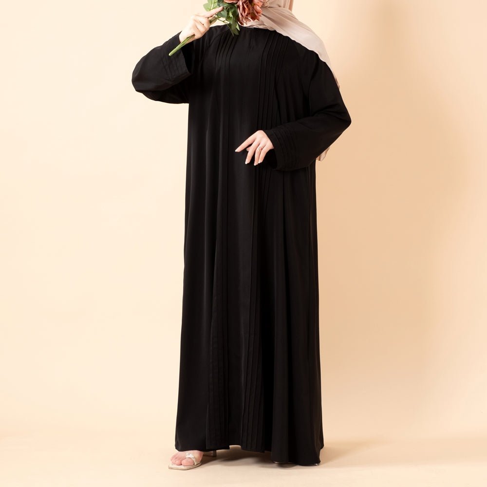 Essence Pleated Abaya – Sandstone Beige(MA254) - Mariam's Collection