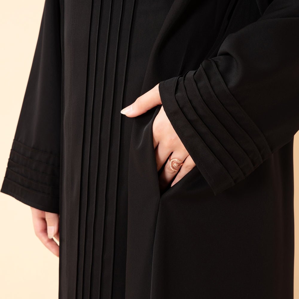 Essence Pleated Abaya – Sandstone Beige(MA254) - Mariam's Collection