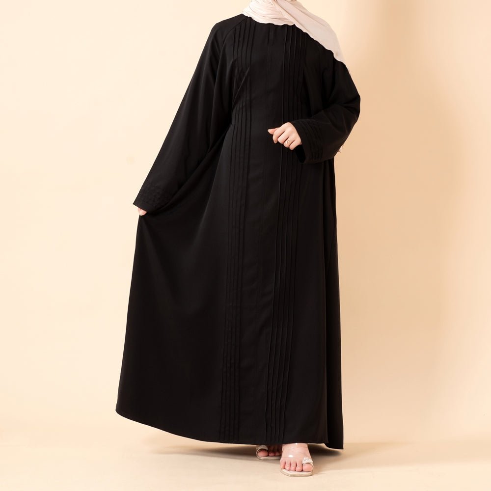 Essence Pleated Abaya – Sandstone Beige(MA254) - Mariam's Collection