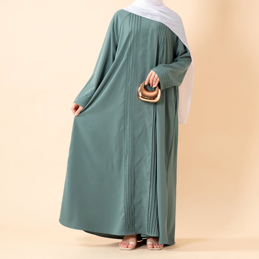 Essence Pleated Abaya – Sandstone Beige(MA254) - Mariam's Collection