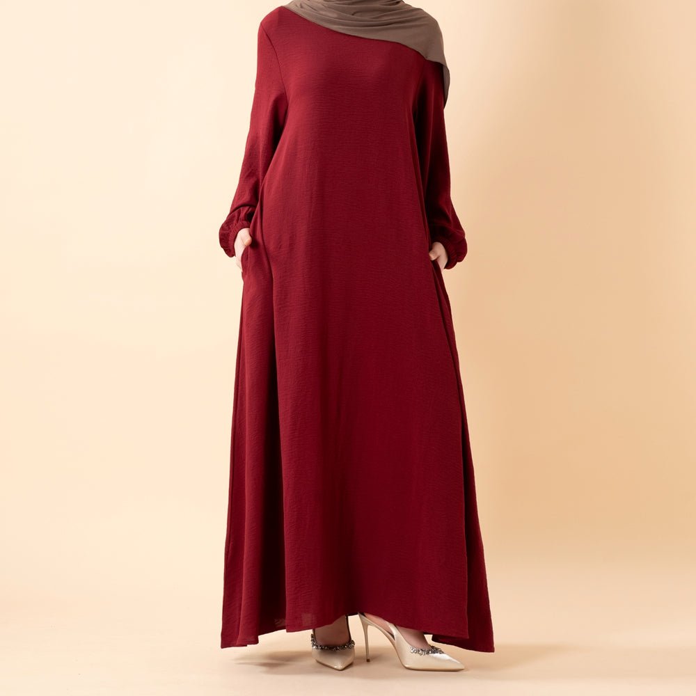 Essential Flow Crepe Maxi Dress with Pockets — Everyday Modest Abaya