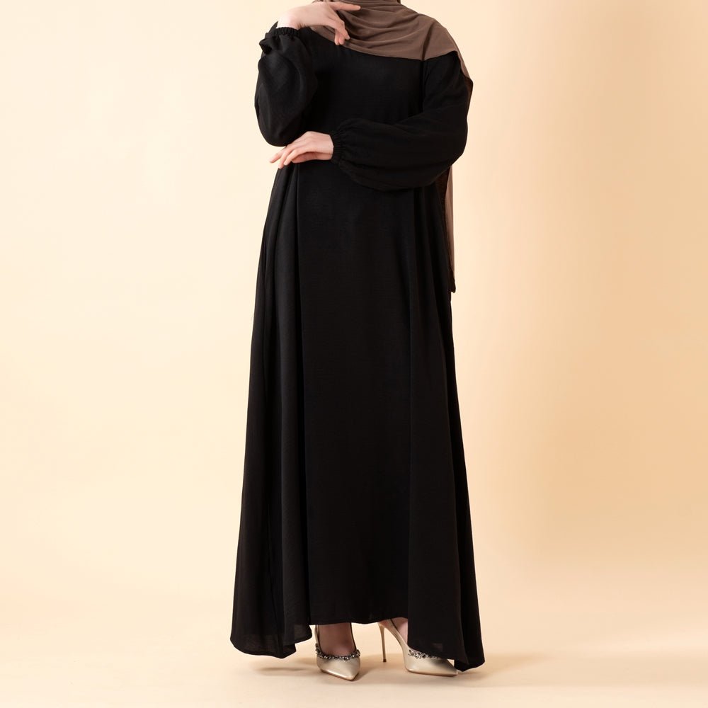 Everyday modest abaya in forest olive with timeless minimalist design
