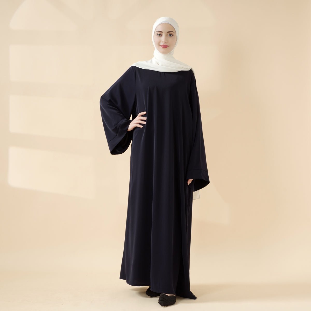 Essential Premium Loose Fit Abaya 2 - Piece Set with Versatile Pockets (MA120) - Mariam's Collection