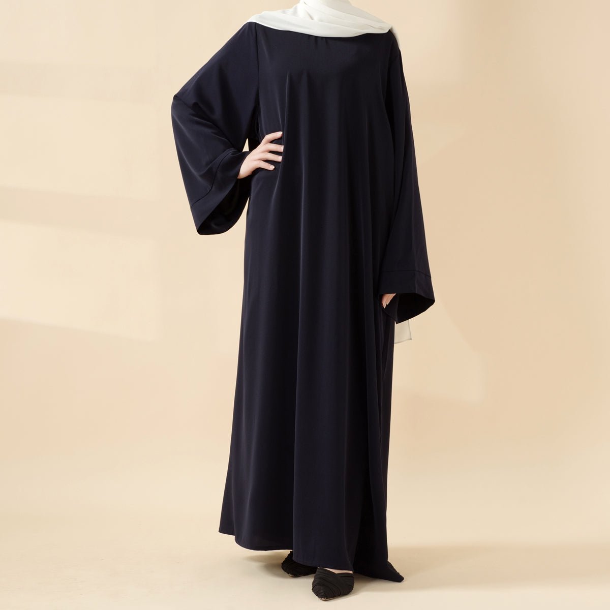 Essential Premium Loose Fit Abaya 2 - Piece Set with Versatile Pockets (MA120) - Mariam's Collection