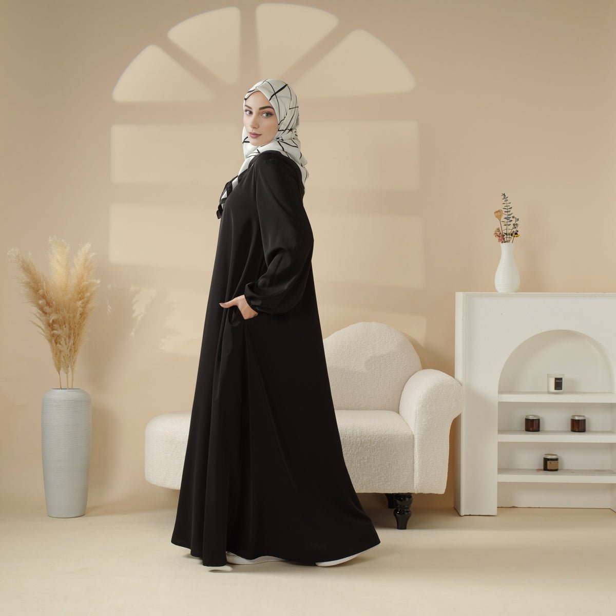 Essential Premium Versatile Pockets Umbrella Cut Abaya (MA113) - Mariam's Collection