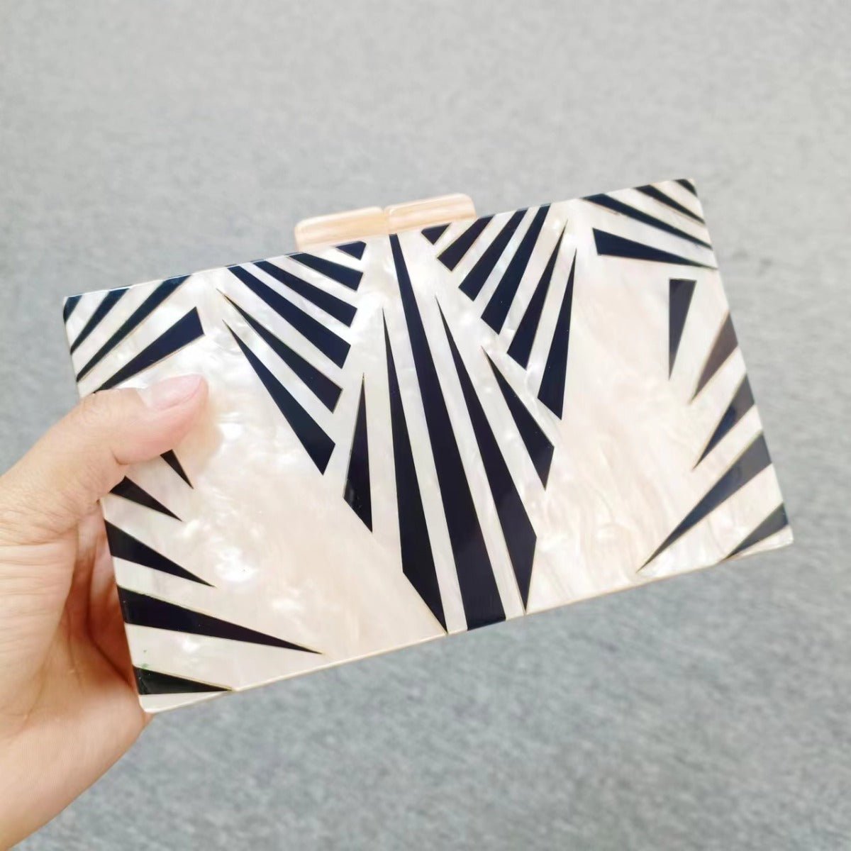 etro Zebra Pattern Dinner Bag Acrylic Shoulder Chain Clutch for Women(MAC255) - Mariam's Collection