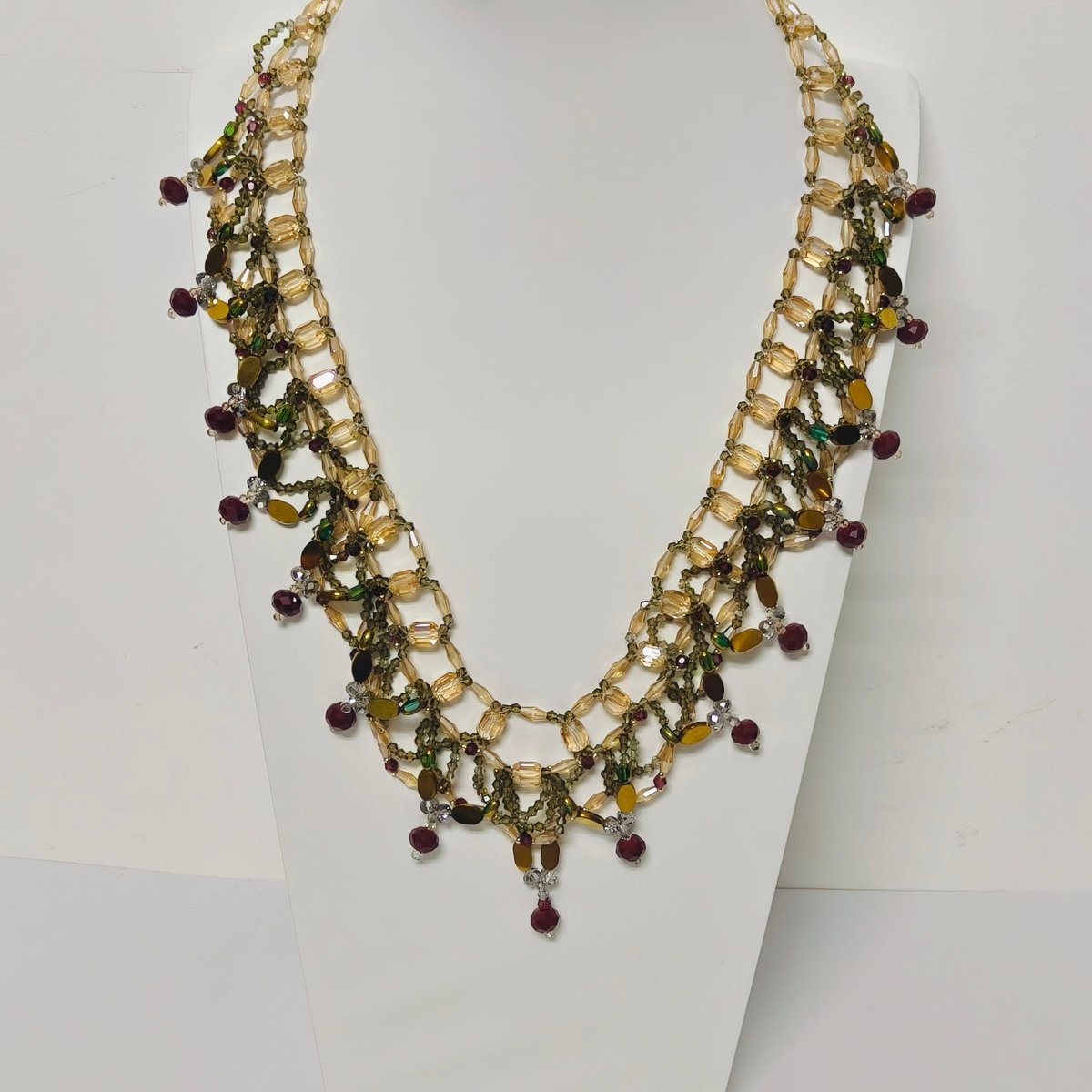 Exquisite Handmade Woven Luminescence Beaded Necklace (MAC343) - Mariam's Collection