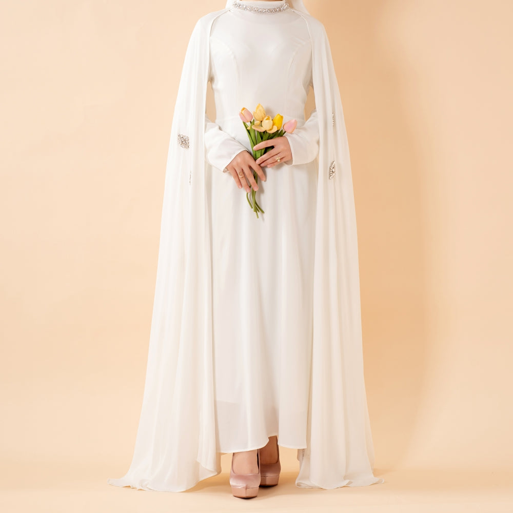 Luxury Satin Royal Cape Abaya(MA326)