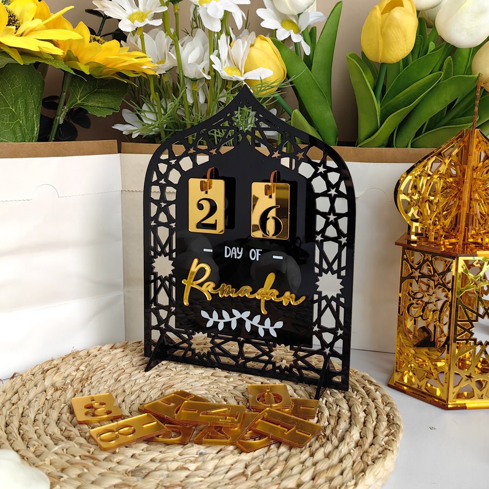 Festive Home Craft Ornament Ramadan Countdown Acrylic Tabletop Decor (MAC403) - Mariam's Collection