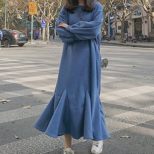 Fleece - Lined Sweatshirt Mermaid Dress(MS193) - Mariam's Collection
