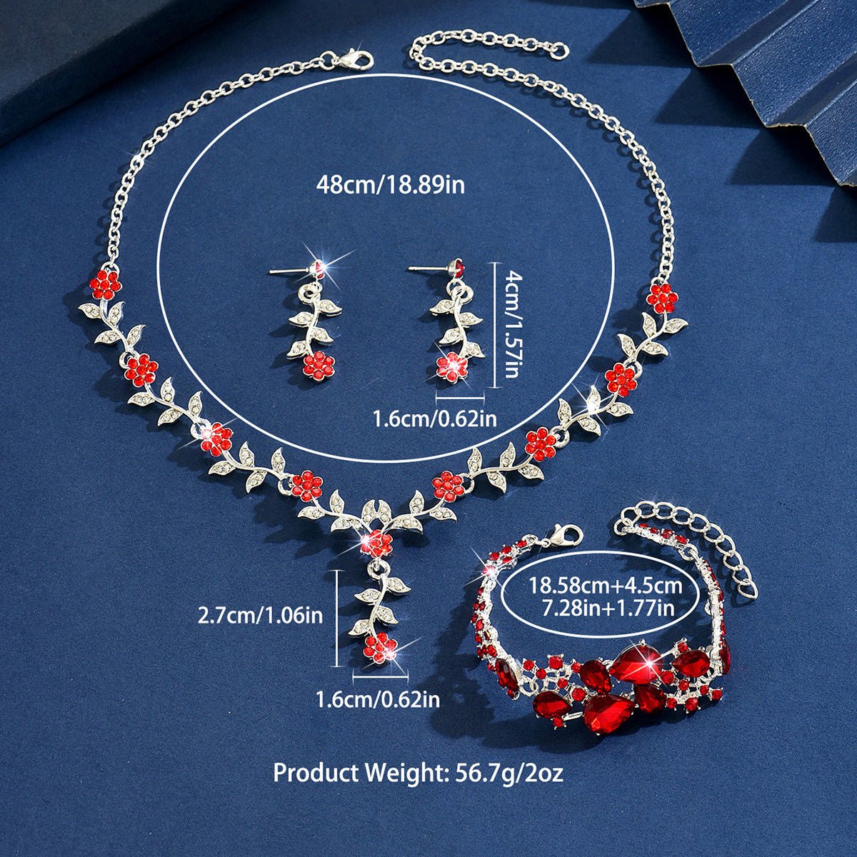 Floral Bridal Jewelry Set for Women(MAC444) - Mariam's Collection