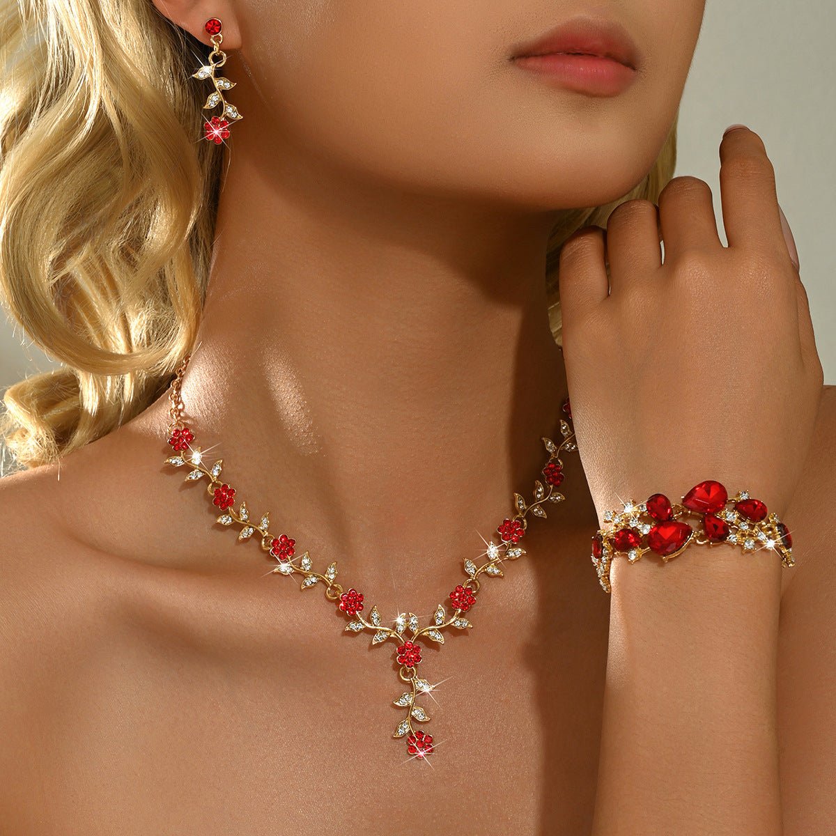 Floral Bridal Jewelry Set for Women(MAC444) - Mariam's Collection