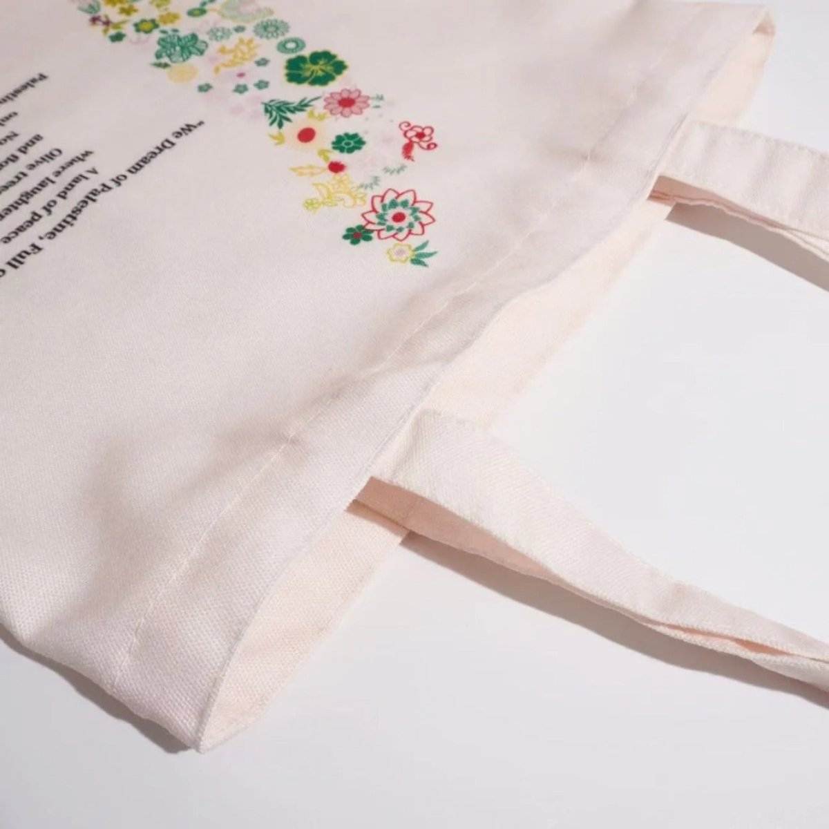 Floral Palestine Tote Bag – Love Forever Blooms (MAC236) - Mariam's Collection